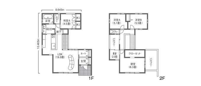 吉川住建 バーのような空間でおしゃれに暮らすBlack＆Whiteの1000万円台の家 開放感のある吹抜けのお家