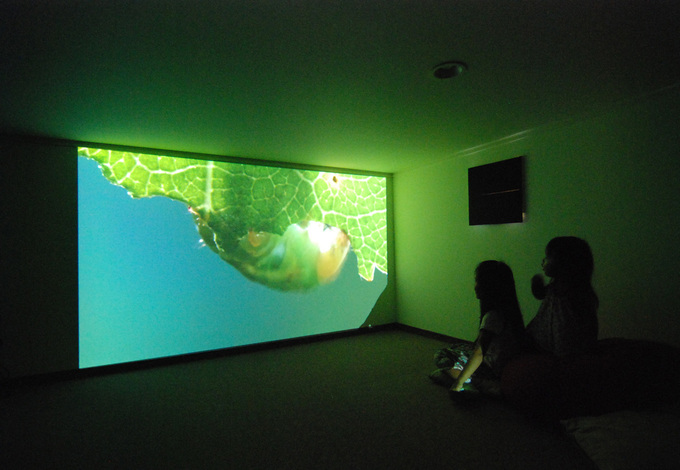 子どもたちのお気に入りは、スキップフロア空間で叶えたシアタールーム