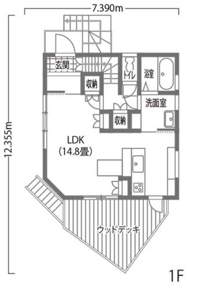 メテックス建築事務所 漆喰・天然木のぬくもりが家族をつつみこむ家 １階