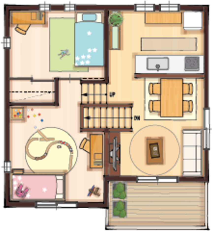 大和建設／BinO西尾南 BinO【WAVE】スタイリッシュでコンパクトな29.5坪の家 ２階