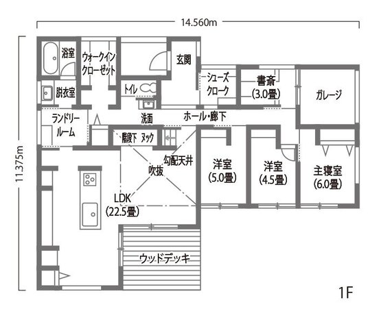DAITOKU（大得工務店） ガレージ×ヌックの平屋。こだわりと暮らしやすさを両立！ 1階