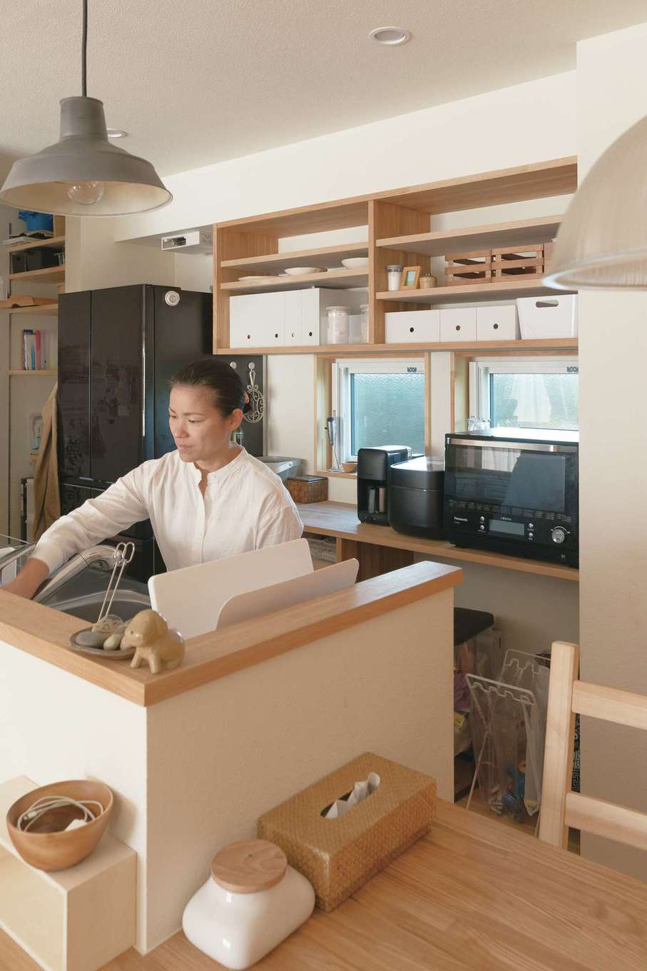 Casa（カーサ）【子育て、間取り、平屋】家族の様子を見ながら家事ができる、対面式キッチンは奥さまの希望