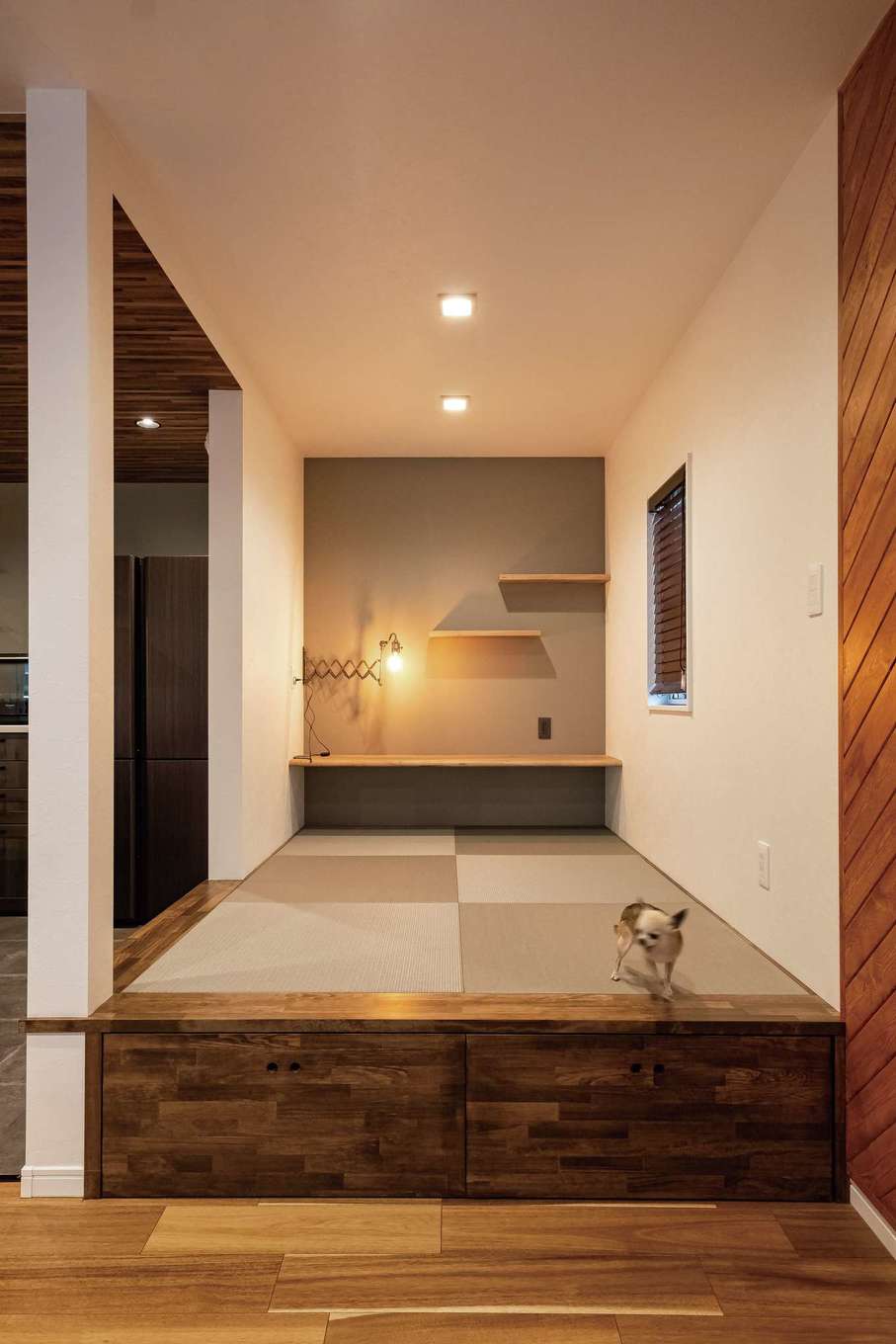 ぽっくハウス【リプルス】【デザイン住宅、間取り、ペット】将来の子育てに備えてつくった小上がりの畳コーナー