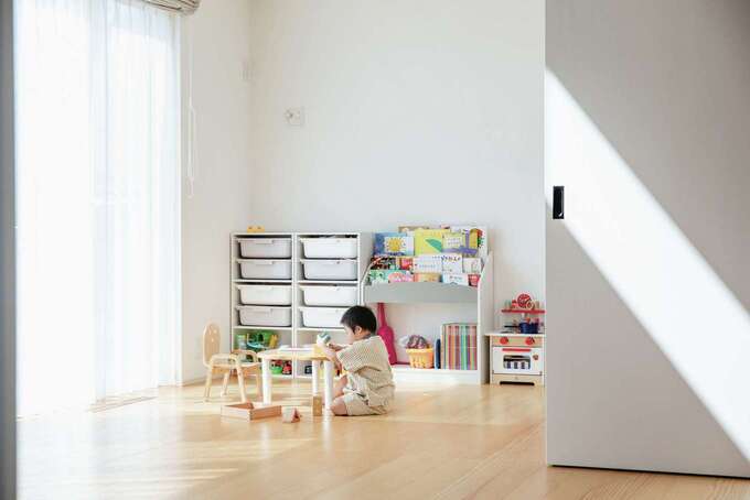 リビングの一部をキッズルームとして引き戸で仕切ることもできる