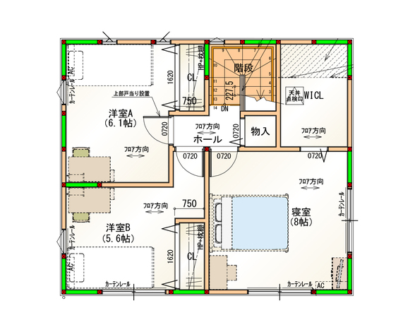 沢田建設 シンプルモダンのLDKで暮らす洗練の住まい 2階