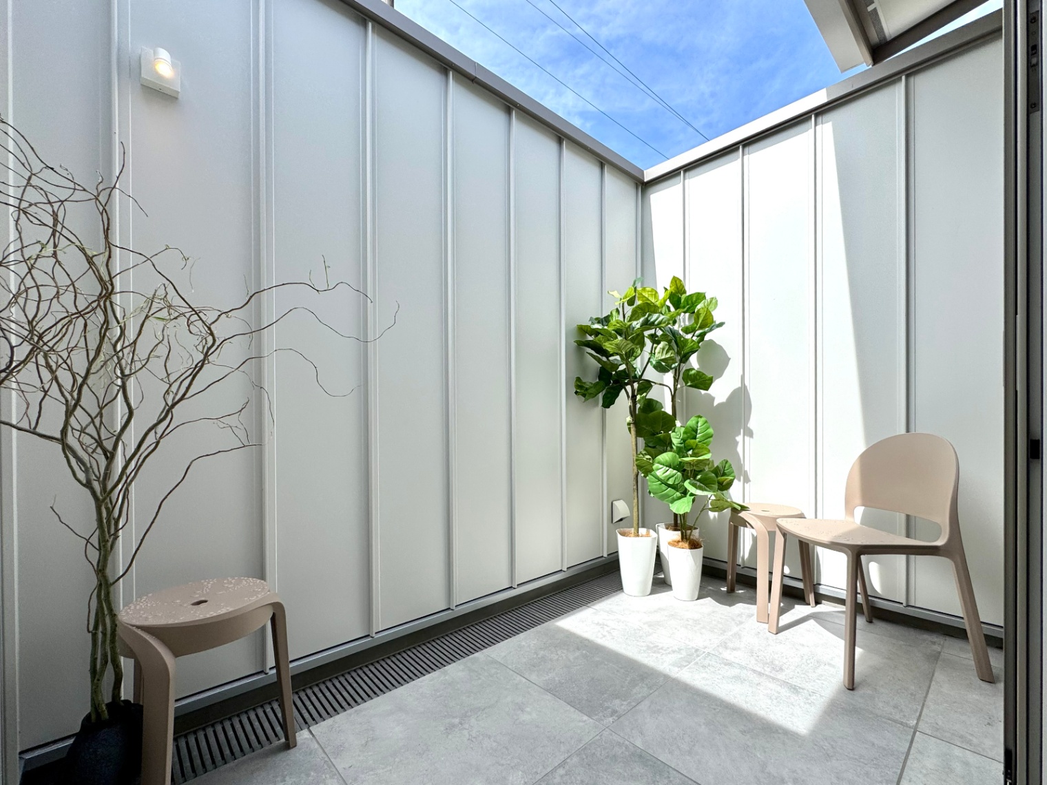 防音・プライバシーに配慮した中庭