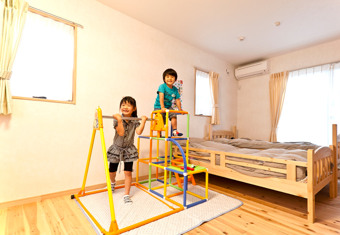 2階に設けられた子ども部屋。将来的には間仕切りをすることもできる