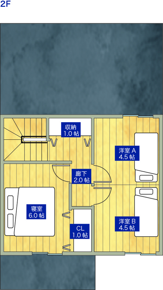 平屋建築ブルーハウス 建築家のテクニックが冴える1階完結型の2階建て 2階