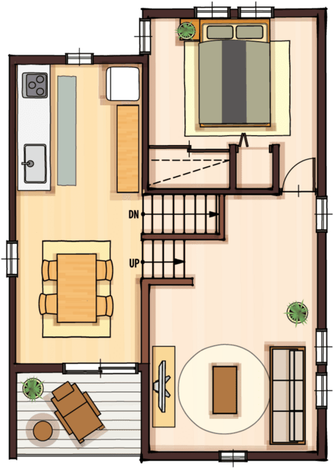 大和建設／BinO西尾南 BinO【VILLS】外の視線を遮るベランダの30坪の家 ２階