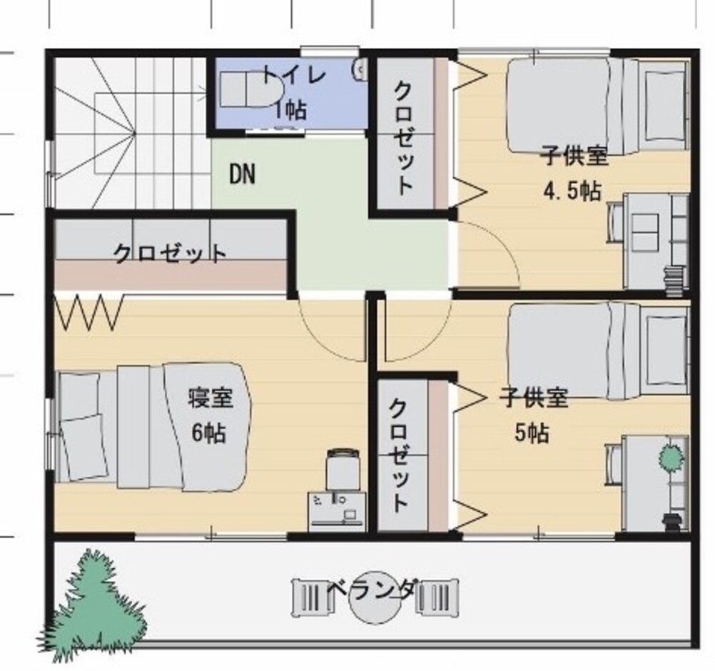 建築システム（狭小住宅専門店） プラン２８－間口７．２ｍ（４．0間）３階建店舗併用　延床面積１４４㎡（４３．５坪） ３階
