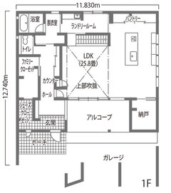 5倍体力壁で大空間を実現。動線と収納も自慢の住まい