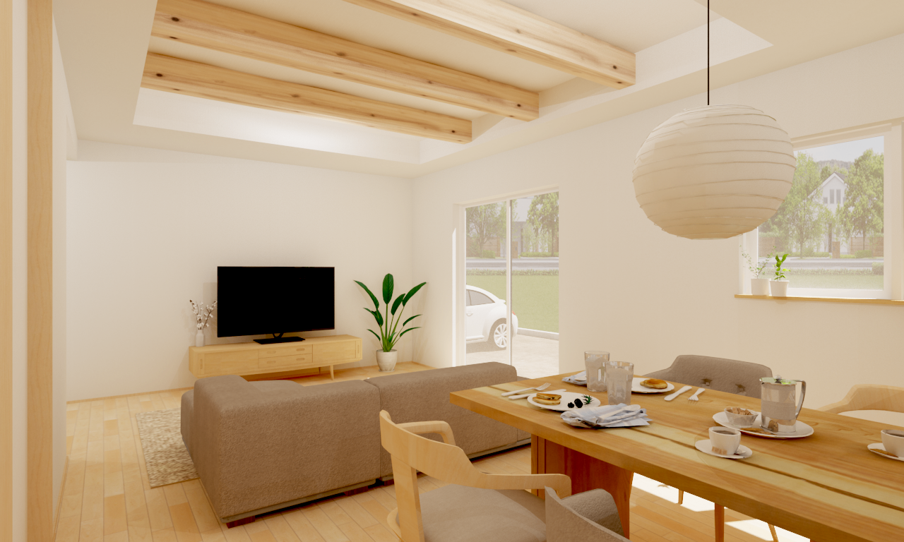 『20帖のLDKと隣接する子供スペース』