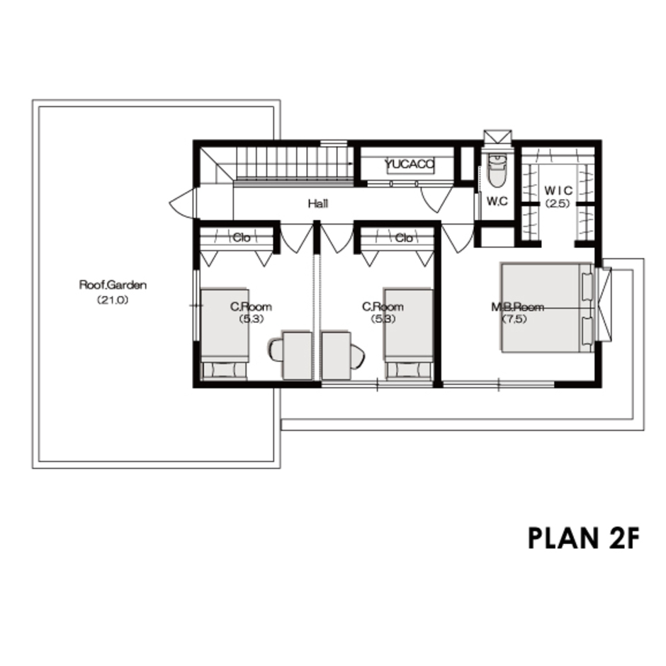 イデキョウホーム 全館空調と屋上庭園で豊かな暮らしを省エネ住宅のフルスペックモデル PLAN 2F