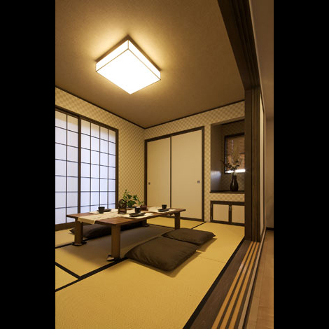 十分な収納スペースと広さを感じる演出を実現した和室