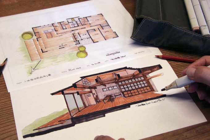 ラフスケッチを作成し理想のおうちのイメージができるように