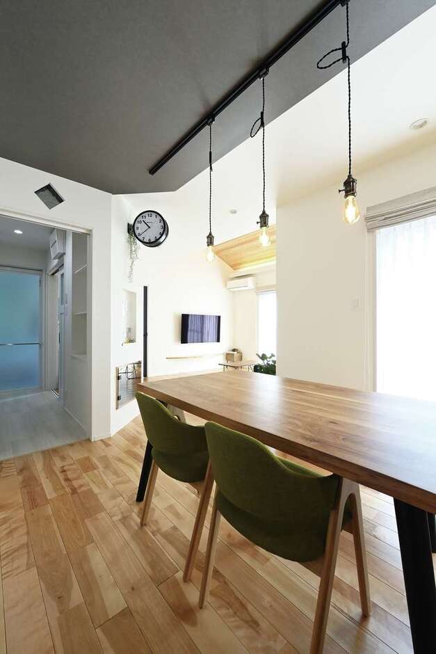 洗面脱衣室へ一直線にアクセスできる便利な動線