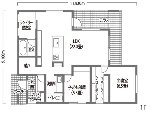 アイ工務店 デザインと高性能を両立した北欧モダンの平屋建て 1階