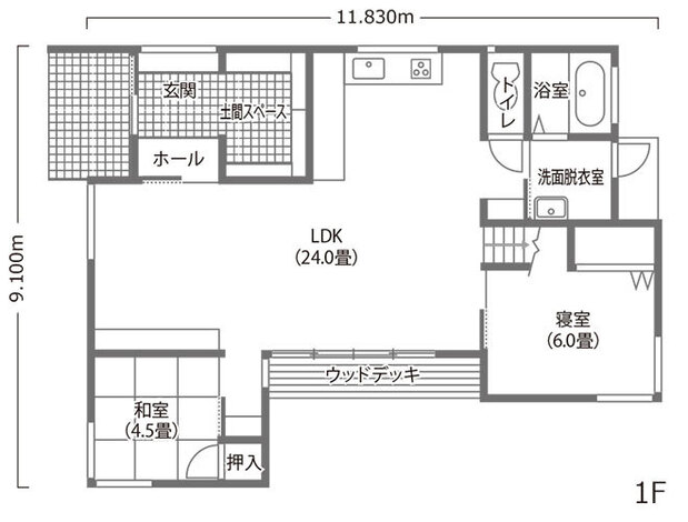 金子工務店/めぐみ不動産 山荘をイメージした小さな平屋で ミニマルで豊かな暮らしを楽しむ 1F