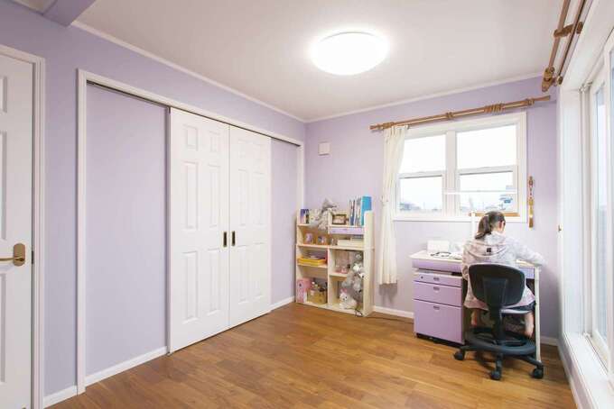 ラベンダー色のクロスが長女のお気に入り