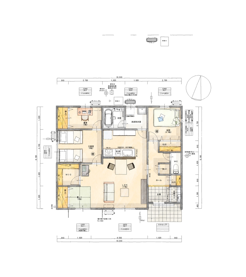 JUST LUCKY HOUSE（山田工務店） 2人暮らし平屋 東道路南玄関 24坪1,540万（月々3.9万円） 1階