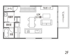 2階リビングで非日常を愉しむ箱型の家