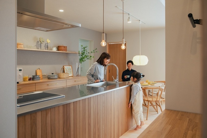 Woodoneのキッチンと造作収納