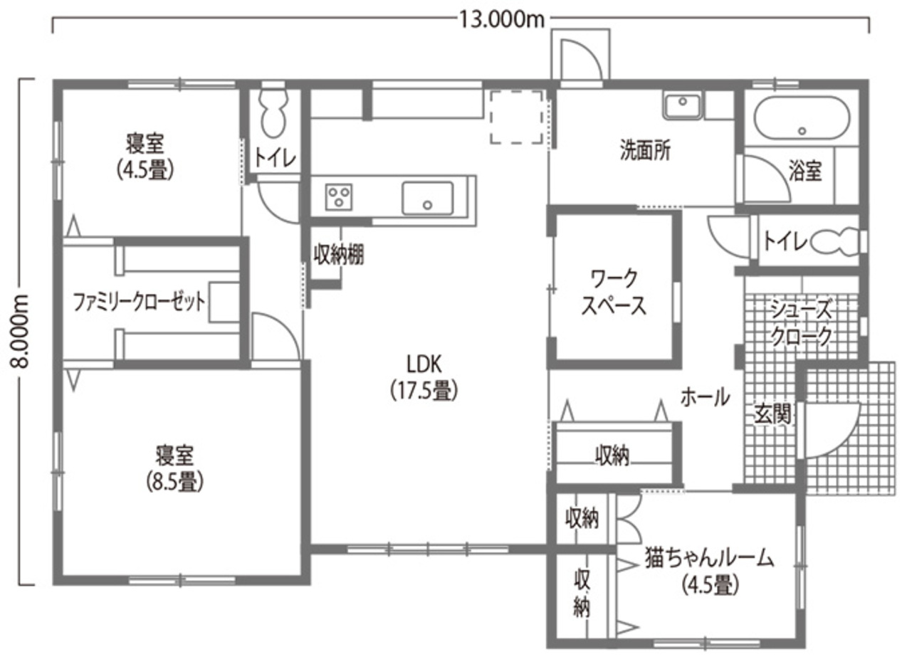 Yamaguchi Design 掛川店（アイフルホーム 掛川店） 家づくりの主役は愛犬と愛猫！ペットと楽しく快適に暮らす平屋 １階
