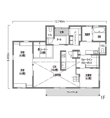 アンシンハウズ 自然素材＋高性能　家族とともに成長する木の家 1階
