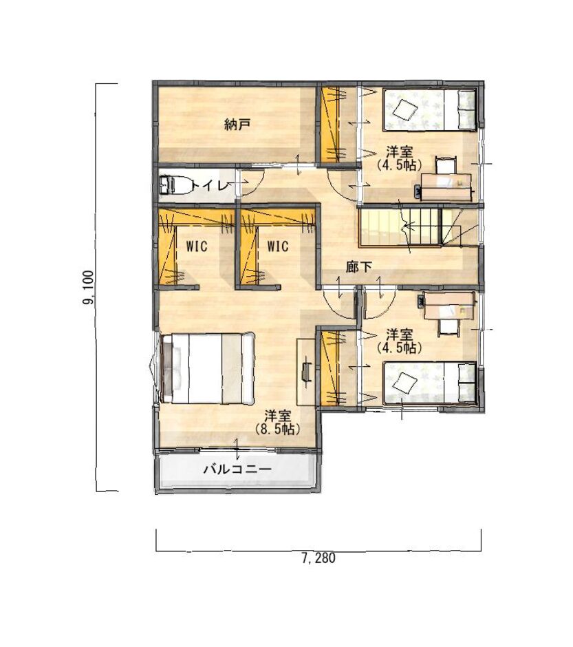 HAPPY HOUSE（山田工務店） 北道路の土地だからこそできるこの外観　私たちのこだわり…見てみない？ 2階