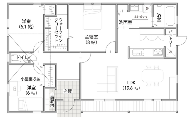 アサヒグローバルホーム DIYを楽しむアメリカンスタイルな平屋 1階