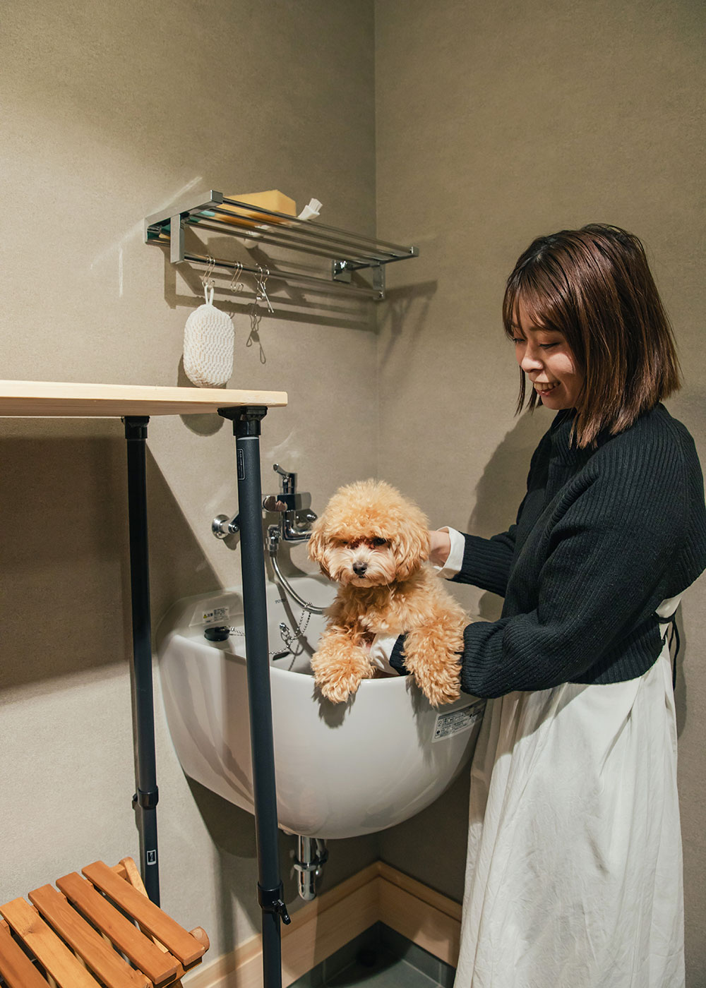 フジモクの家（富士木材）【趣味、自然素材、間取り】スロップシンクは愛犬のシャンプーにも活躍