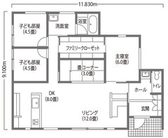 奥さまセレクトの雑貨が似合う木×白のナチュラル平屋
