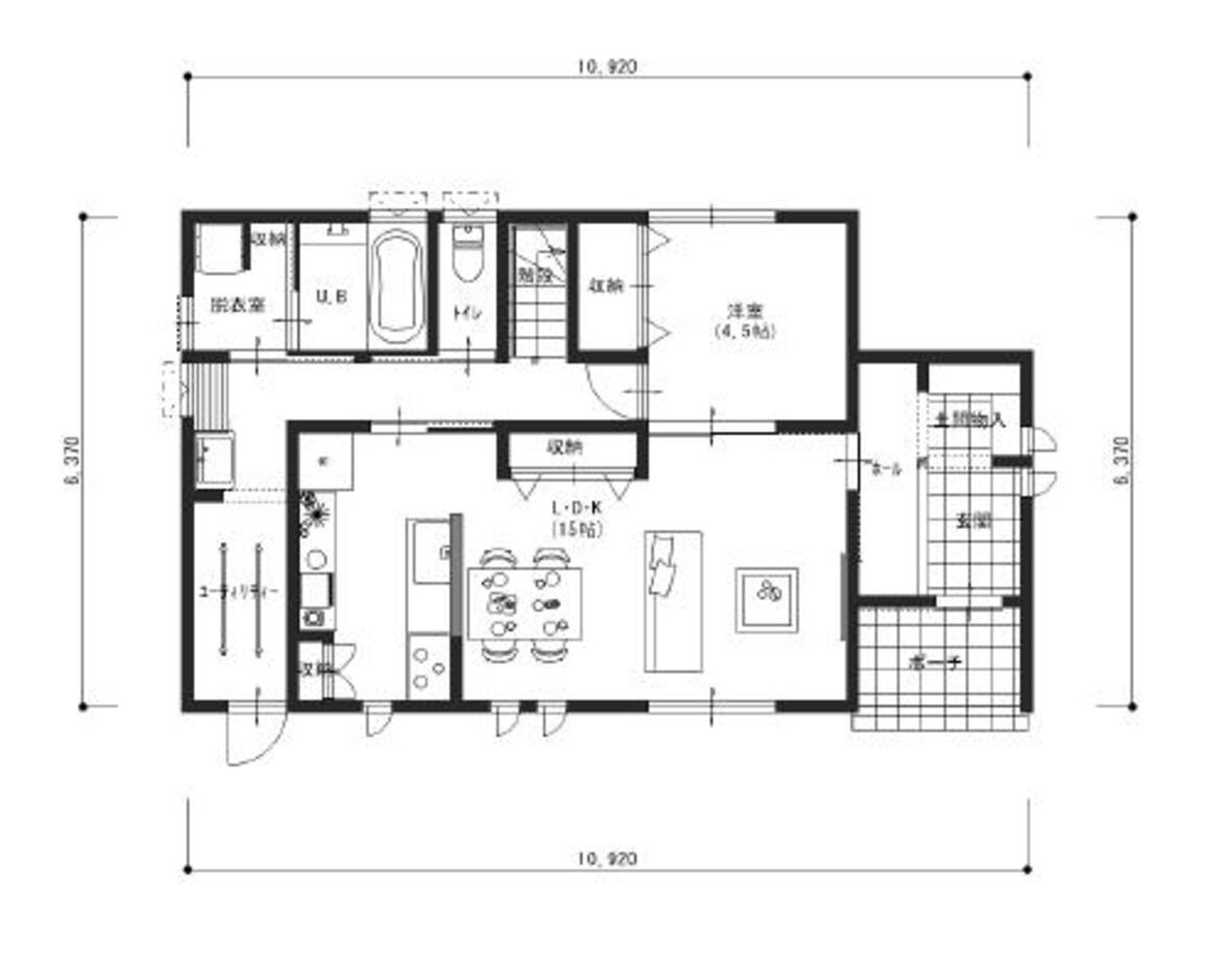 エフエフ住宅 明るく整理しやすい家で快適家事 1階