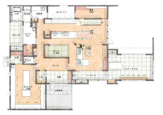 マルモホーム 平屋風×二階建て、2つのリゾートスタイル。洗練された上質空間を体感 二階建て棟 1F