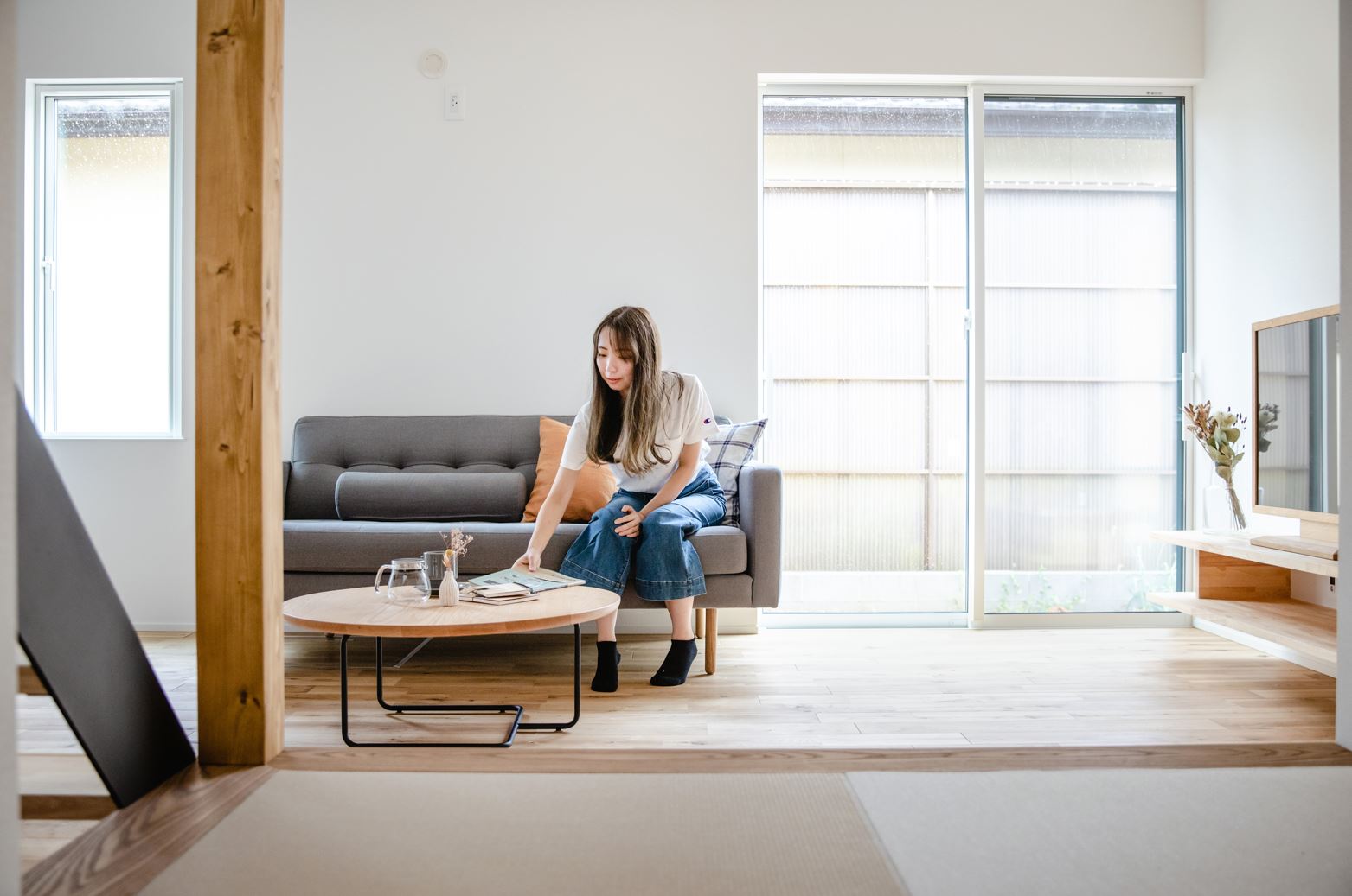 S.CONNECT（エスコネクト）【デザイン住宅、間取り、建築家】小上がりの和室は、来客時や将来の子どものお昼寝など多用途に使える