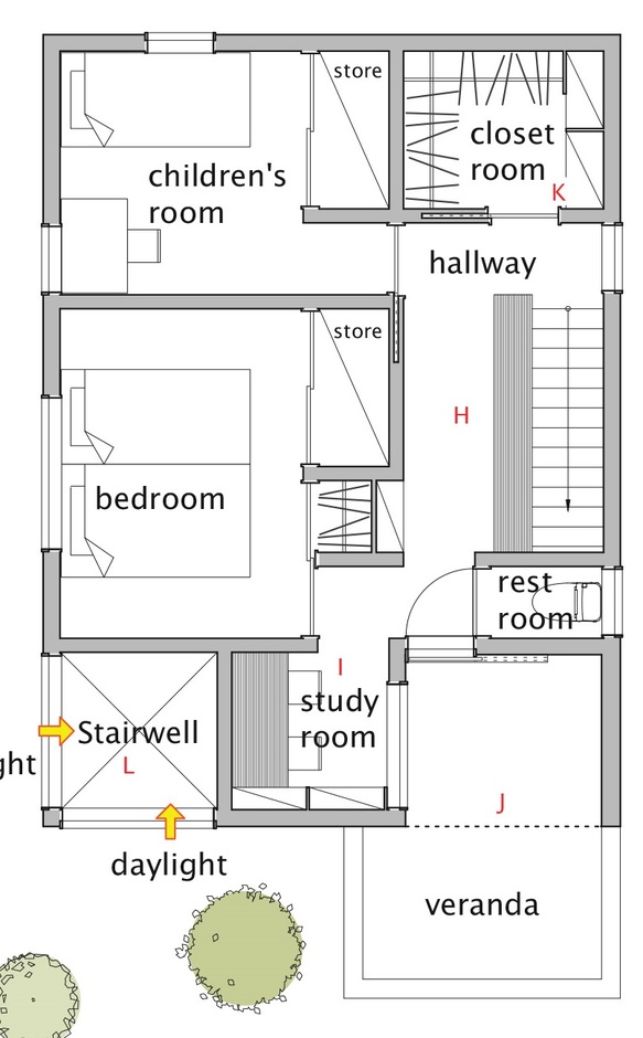 灯建築舎 小さな庭から広がる豊かな暮らし 2階