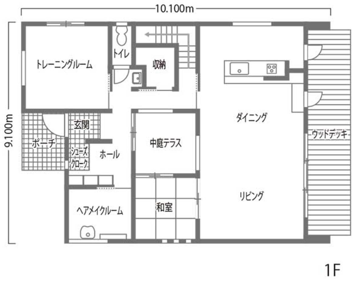 内田建設 豊田市　トレーニングルームのある家 1階