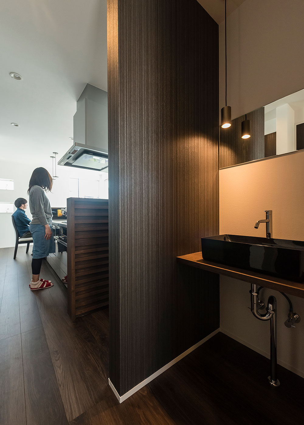 三和建設【デザイン住宅、間取り、スキップフロア】洗面
