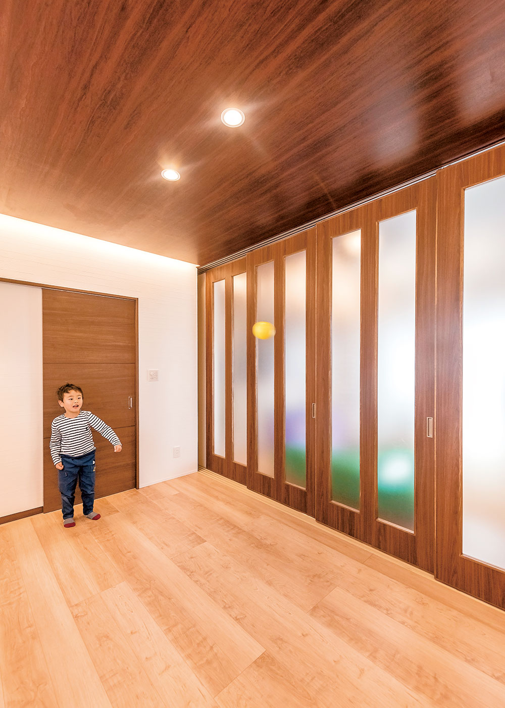 三和建設【子育て、収納力、間取り】リビングの一部は仕切って個室として使うこともできる。来客のお泊まりスペースに便利