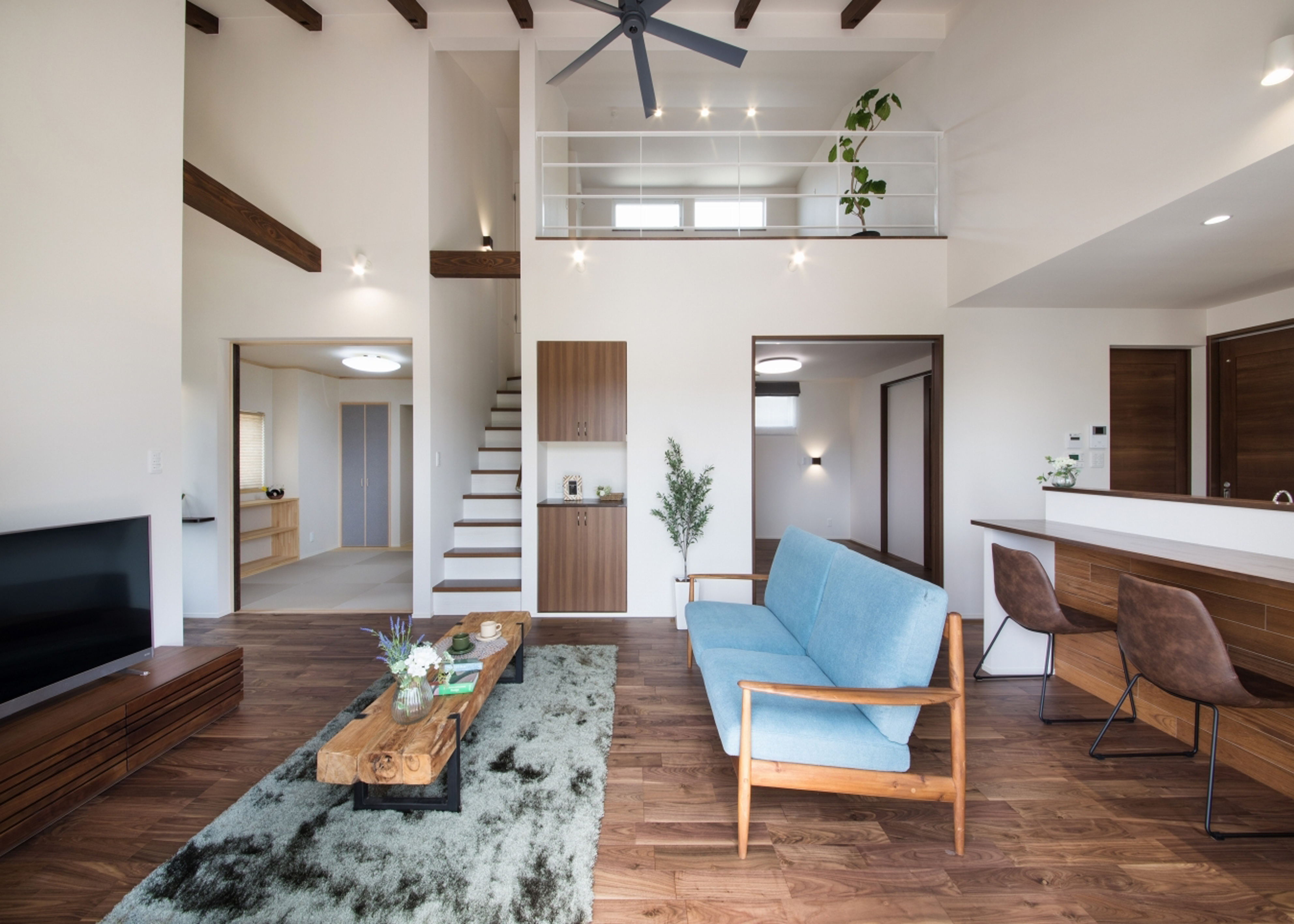 小幡建設【夫婦で暮らす、間取り、平屋】広々としたリビング