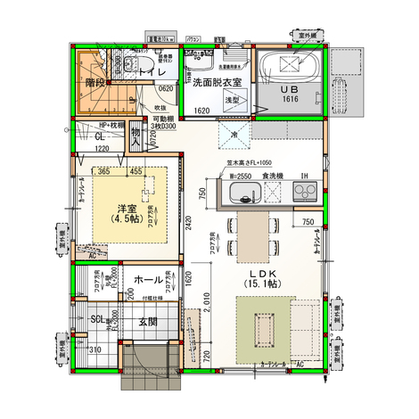 沢田建設 自然と調和したナチュラルモダンの家 1階