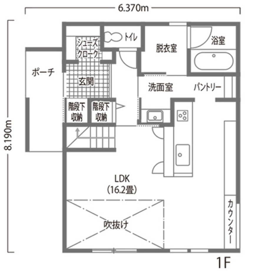 DAITOKU（大得工務店） 【30坪】家事動線と収納計画にこだわった子育てを楽しむ家 1階