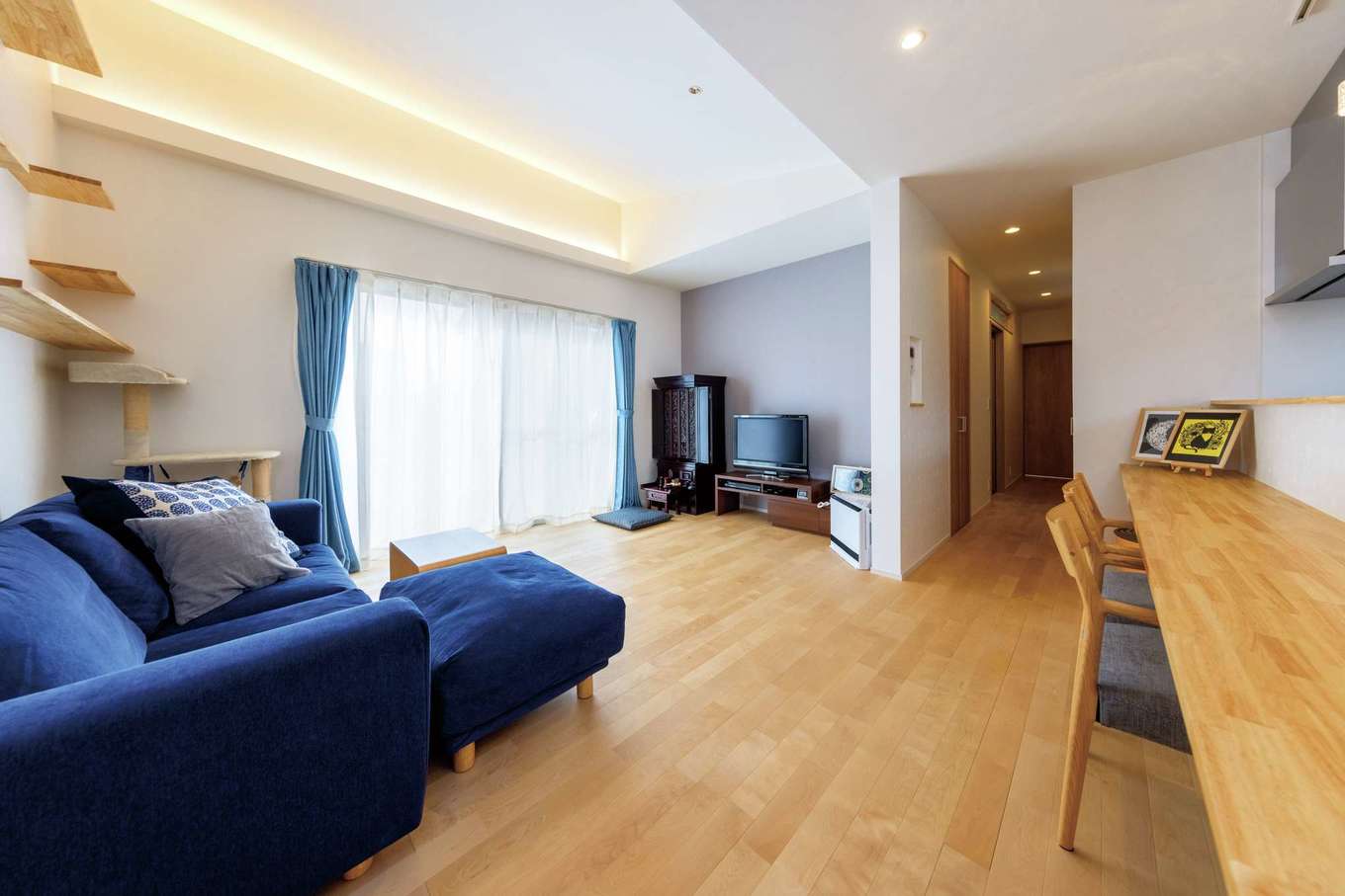 内田建設｜天井高を変えたことで、より開放感が生まれた