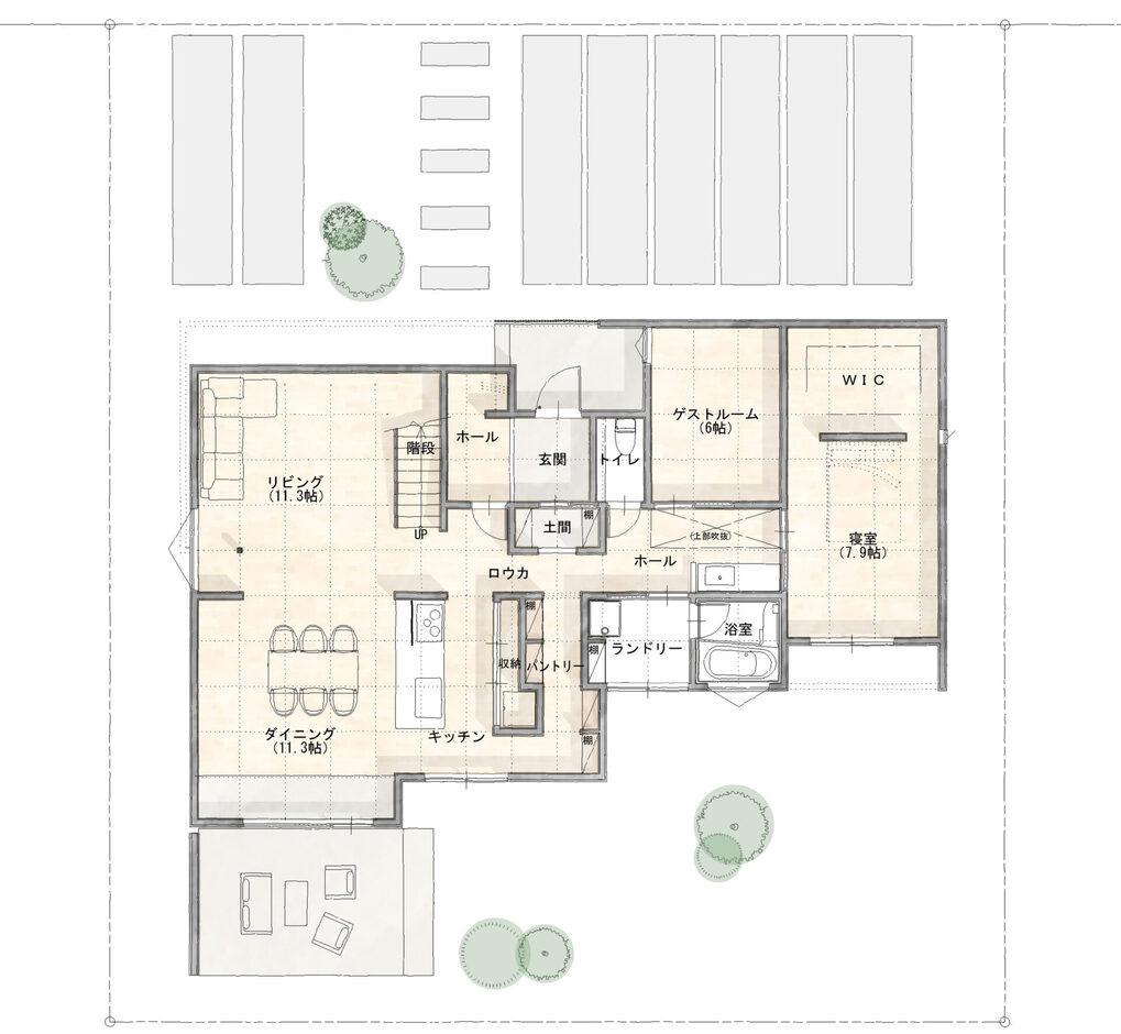 花みずき工房 オンもオフも豊かに暮らす家 配置図