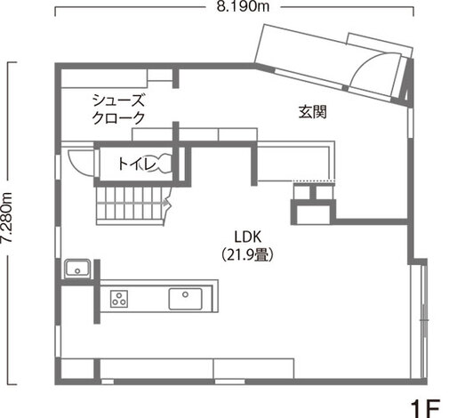 住家 JYUKA 光が移ろう土間のある「trunk house」で、旅のようなワクワクを 1F