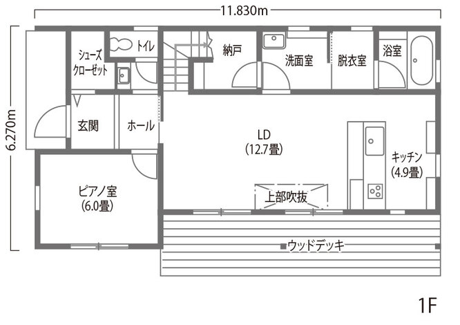 アールコーブ・ホーム（一級建築士事務所） by安江工務店 防音対策でピアノ教室を叶え、パッシブデザインも取り入れた高性能住宅 1階