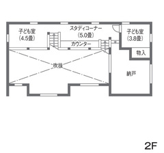 土間リビングと２つの階段遊び心満載の楽しい我が家
