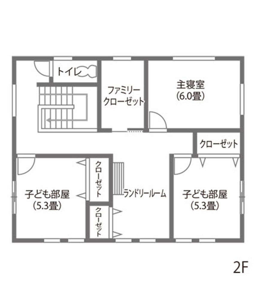KUREKEN HAUS（榑林建設） 共働き夫婦が叶えた、リビング階段のある間取り 2階間取り