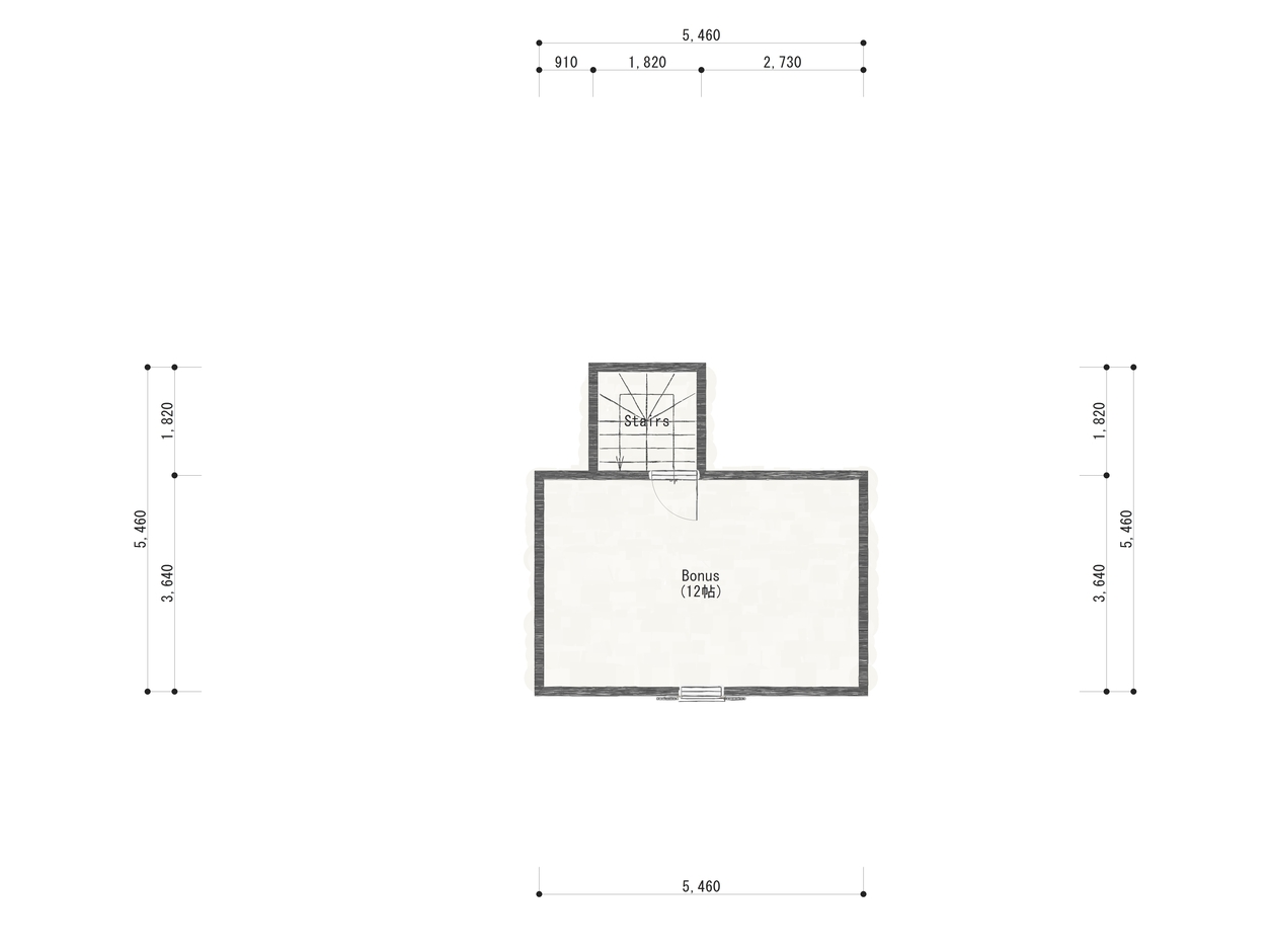 リンゾー 「ボーナスルーム付き、北欧スタイルのシンプルプラン」 ボーナスルーム