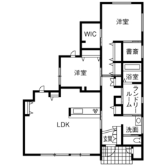 お気に入りのカフェのような空間でゆとりの家族時間を楽しむ平屋
